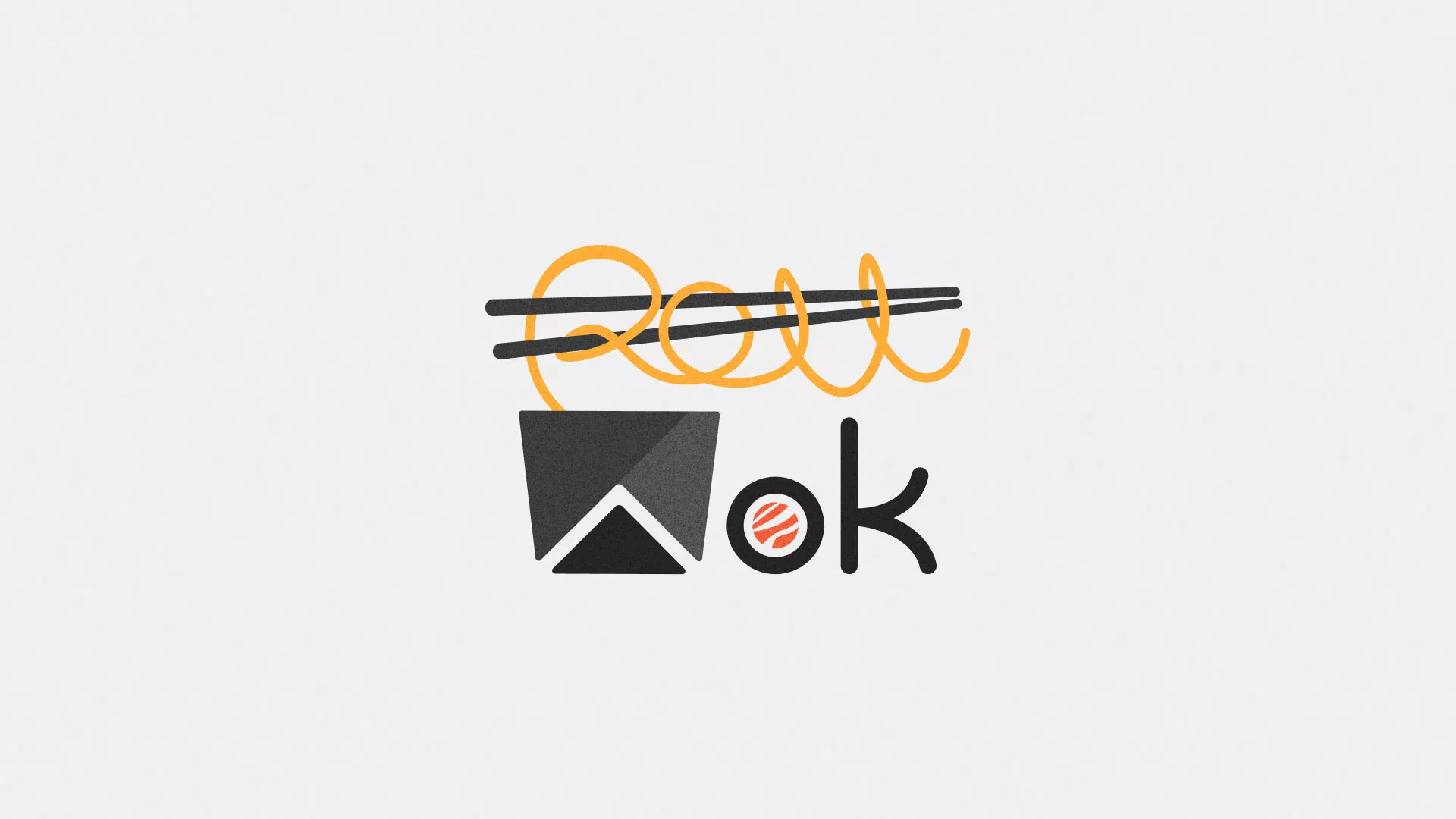 Разработка логотипа суши-бара «Roll Wok Club» в Ханты-Мансийске